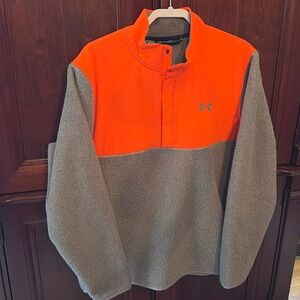 Men’s Under Armour Loose Golf Sweater Fleece Pile 1/4 snap jacket. Size XXL